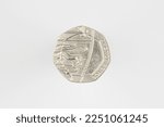 Small photo of Macro shot of money 20p coin