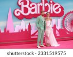 Small photo of London, United Kingdom - July 12, 2023: Ryan Gosling and Margot Robbie attend the "Barbie" European Premiere at Cineworld Leicester Square in London, England.