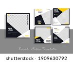 set of editable minimal square... | Shutterstock .eps vector #1909630792