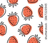 modern strawberry  pattern.... | Shutterstock .eps vector #1867223545
