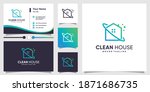 clean house logo with modern... | Shutterstock .eps vector #1871686735