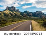 Small photo of Famous panoramic view of the Chisos mountains in Big Bend NP, USA