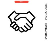 handshake icon isolated sign... | Shutterstock .eps vector #1492272038
