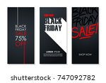 black friday sale flyers set... | Shutterstock .eps vector #747092782