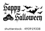 happy halloween background.... | Shutterstock .eps vector #493919338