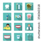 modern flat dental icons set... | Shutterstock .eps vector #356060318
