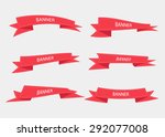vector set of 6 ribbons | Shutterstock .eps vector #292077008