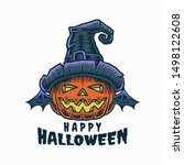 halloween party poster... | Shutterstock .eps vector #1498122608