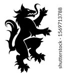 black and white vector heraldic ... | Shutterstock .eps vector #1569713788