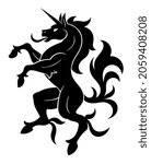 black vector heraldic unicorn... | Shutterstock .eps vector #2059408208