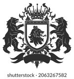 black and white coat of arms... | Shutterstock .eps vector #2063267582