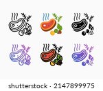 Meat Food Protein Icon Set With ...