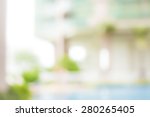 Healthy home concept: Blur outside house with green garden background