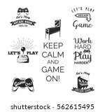 vector video games labels set.... | Shutterstock .eps vector #562615495