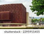 facade details of Euskalduna Conference Centre and Concert Hall Bilbao, Spain