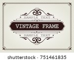 vintage frame with beautiful... | Shutterstock .eps vector #751461835