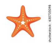 Starfish in flat style. Marine icon in cartoon style. Summer vector illustration.