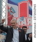 Small photo of City of Simferopol (Crimea, Crimean Peninsula) 05.01.2019. The head of Crimea Sergei Aksyonov at the May Day demonstration.