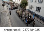 Small photo of City of Sevastopol (Crimea, Crimean Peninsula) 11.17.2019. Participants in a religious procession and prayer service through the streets of the city on the day of the 99th anniversary of the exodus of