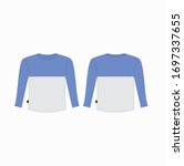 t shirt template set  front ... | Shutterstock .eps vector #1697337655