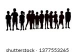 children in line silhouette... | Shutterstock .eps vector #1377553265