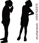 a boy and a girl standing body... | Shutterstock .eps vector #1905703375