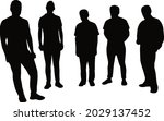 five men together  silhouette... | Shutterstock .eps vector #2029137452