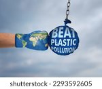 Small photo of #BeatPlasticPollution, World Environment day concept 2023. World fight against plastic pollution.