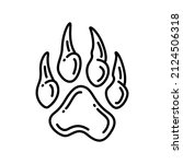 footprints of a big cat. paw... | Shutterstock .eps vector #2124506318