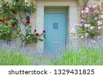Bright Blue Wooden Doors In An...