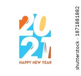 happy new year 2021 text... | Shutterstock .eps vector #1871881882