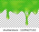 dripping green slime. isolated... | Shutterstock .eps vector #1109627132