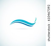 water wave logo icon on white... | Shutterstock .eps vector #610467392