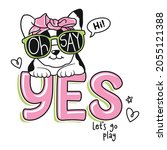 cute dog  girls graphic tees... | Shutterstock .eps vector #2055121388