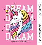 unicorn  girls graphic tees... | Shutterstock .eps vector #2110223762