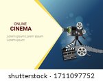 online cinema art movie poster... | Shutterstock .eps vector #1711097752