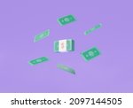 banknotes transfer floating on... | Shutterstock . vector #2097144505