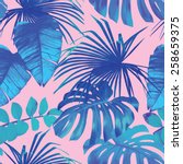 summer exotic floral tropical... | Shutterstock .eps vector #258659375