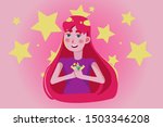 a young girl with pink hair... | Shutterstock .eps vector #1503346208
