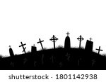 halloween scary graveyard... | Shutterstock .eps vector #1801142938