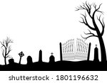 halloween scary graveyard... | Shutterstock .eps vector #1801196632