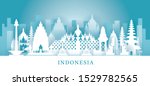 indonesia skyline landmarks in... | Shutterstock .eps vector #1529782565