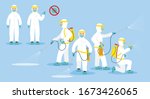 people in protective suit or... | Shutterstock .eps vector #1673426065