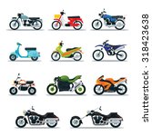 Motorcycle Types Objects Icons...
