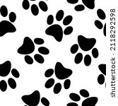 black silhouettes of paws.... | Shutterstock .eps vector #2118292598