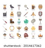 viking   thin line and pixel... | Shutterstock .eps vector #2014617362