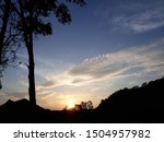 Small photo of summer evening sunset,trees resting, sky with passion of love and endurance to the earthlings