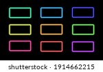 a set of colorful neon frames.... | Shutterstock .eps vector #1914662215