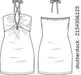 vector mini dress fashion cad ... | Shutterstock .eps vector #2154306125
