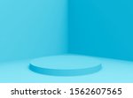 3d blue cylinder podium minimal ... | Shutterstock . vector #1562607565